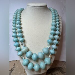 Vintage Japan Blue Beaded Necklace